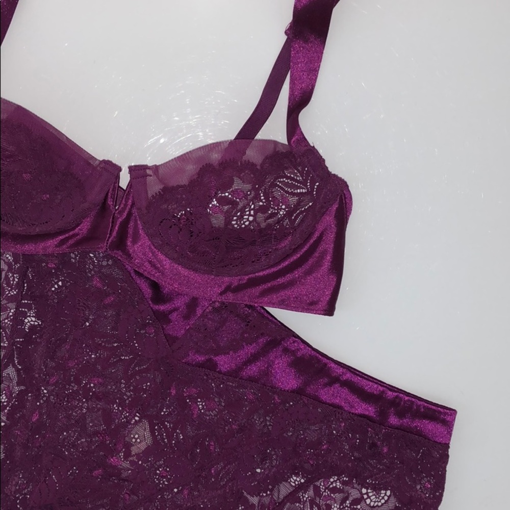 VS VINTAGE SATIN, LACE, & MESH PURPLE BRA & PANTY - Picture 7 of 15
